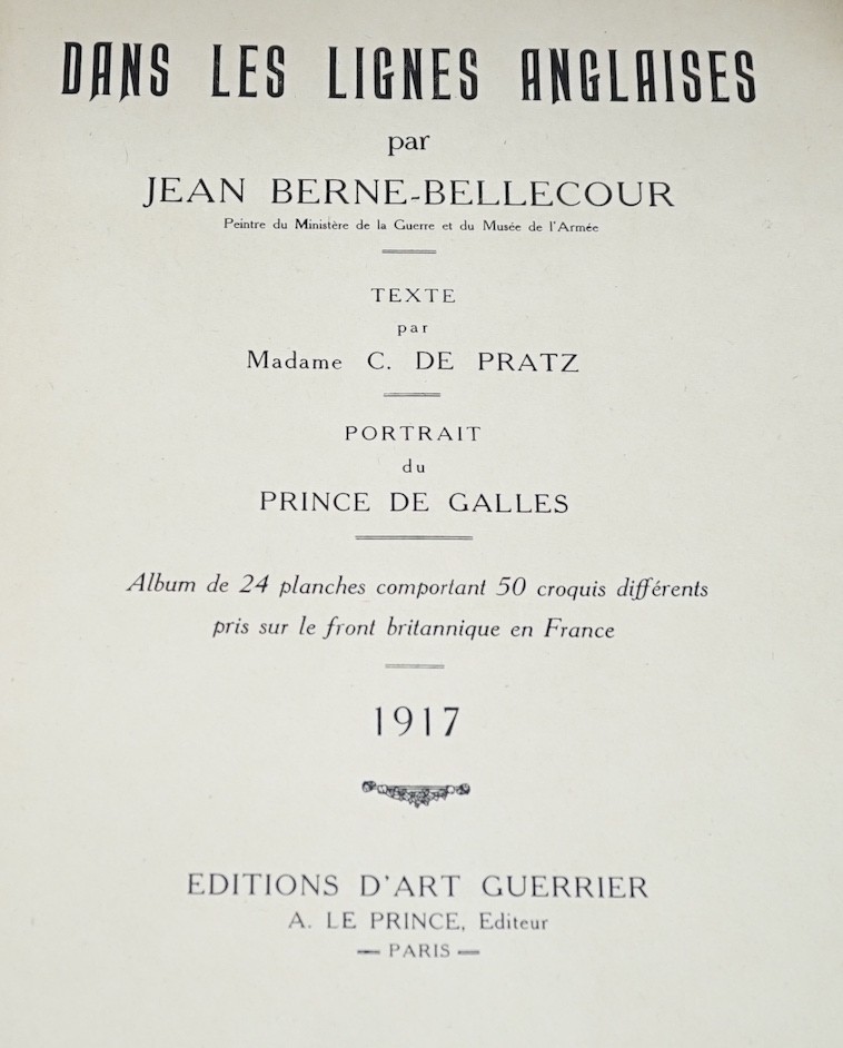 Berne-Bellecour, J. - Dans les Lignes Anglaises, signed limited edition no.31, in original folio case